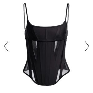 H&M x Mugler Mesh Panel Corset Top